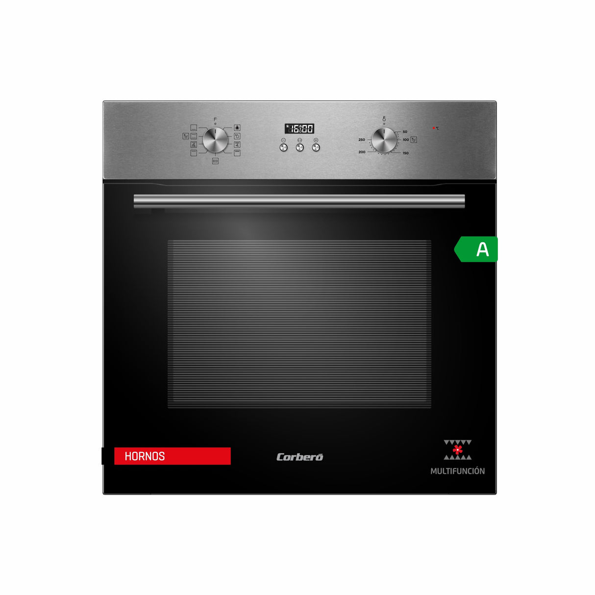 Corberó - Horno Capacidad | CCHMD807XG | 70L | Multifunción, Display Digital, 8 Prog., Guías Extraíbles, Luz Interior, Puerta Doble Cristal | 3000W Potencia | Negro