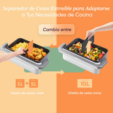 Cosori Freidora de Aire Grande-True Acero Inox-4 Resistencias Dual Blaze TwinFry 10 L-Flexible Doble Cesta Air Fryer 2800 W- Smart WIFI Control– 66 % Eficiencia Energética-6 en 1-Máx 10 Personas