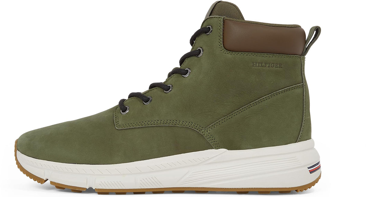 Tommy Hilfiger Botas de caña baja Hombre Light Hybrid de piel, Verde (Army Green), 44
