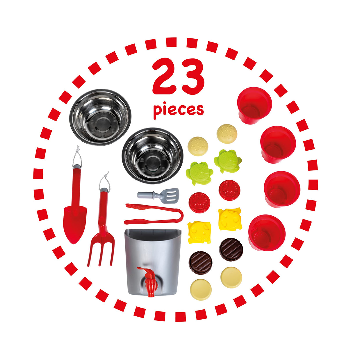 Theo Klein 2368 Beach Picnic, BBQ Country cocinita de Verano, Cocina de Madera con Parrilla y Plantas, con Accesorios, Juguete para niños Desde 3 años