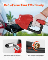 VEVOR Tanque Portátil para Diésel y Gasolina de 220 L con Bomba de Transferencia Eléctrica, Manguera de 3,8 m y Boquilla de Repostaje Automática, Tanque para Transporte de Combustible, Rojo