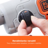 BLACK+DECKER Taladro percutor inalámbrico SDS-Plus 18V, batería 4,0Ah, cargador 2A, caja del kit, mango ajustable, luz LED, BCD900M1K-QW