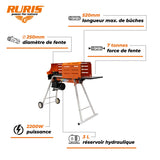 RURIS Ruris DL700-2200 W - Divisor de troncos eléctrico - con soporte y jaula