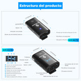 SevenOak Micrófono inalámbrico Lavalier con OLED, micrófono inalámbrico de Doble Solapa de 2,4 GHz con estéreo/Mono para teléfono con cámara iPhone Grabar Vlog Live Stream SKM-W4 K2 (2 TX+1 RX)