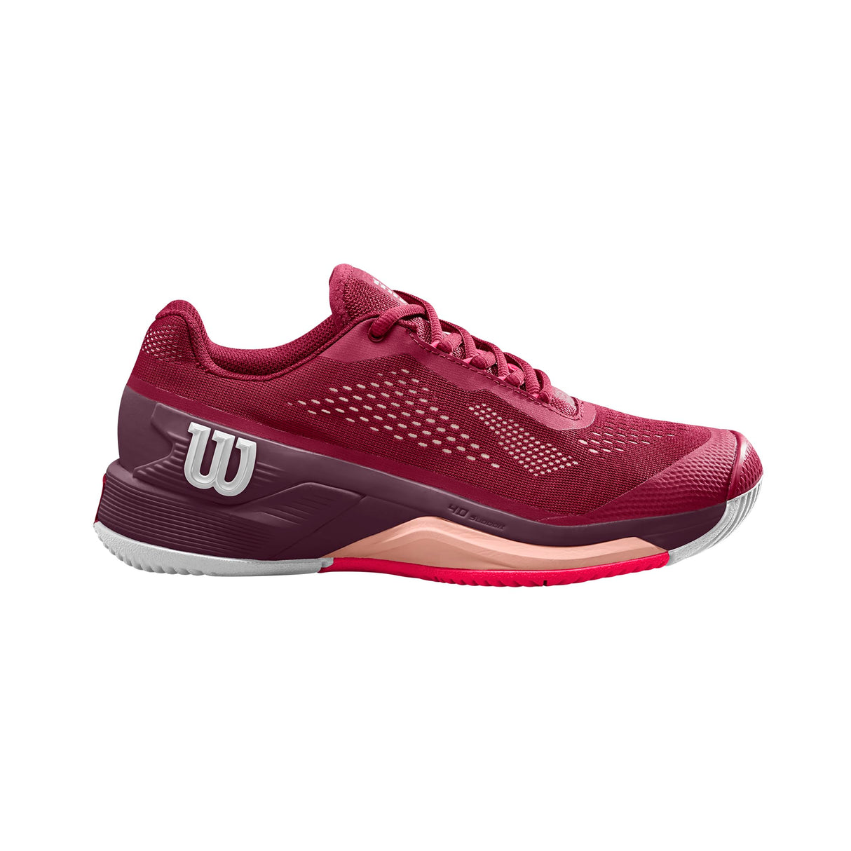 Wilson Rush Pro 4.0, Sneaker Mujer, Beet Red/White/Tropical Peach, 37 1/3 EU