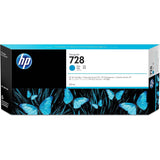 HP 728 F9K17A Cian, Cartucho de Tinta Original HP, de 300ml, de alta capacidad, para Impresoras Plotter de Gran Formato HP DesignJet T730 y T830 y Cabezal de Impresión HP 729