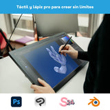 Wacom Cintiq 24 Touch (Edición 2025) – Pantalla táctil 2.5K con lápiz Wacom Pro Pen 3, Vidrio antirreflejo y Soporte ergonómico Ajustable