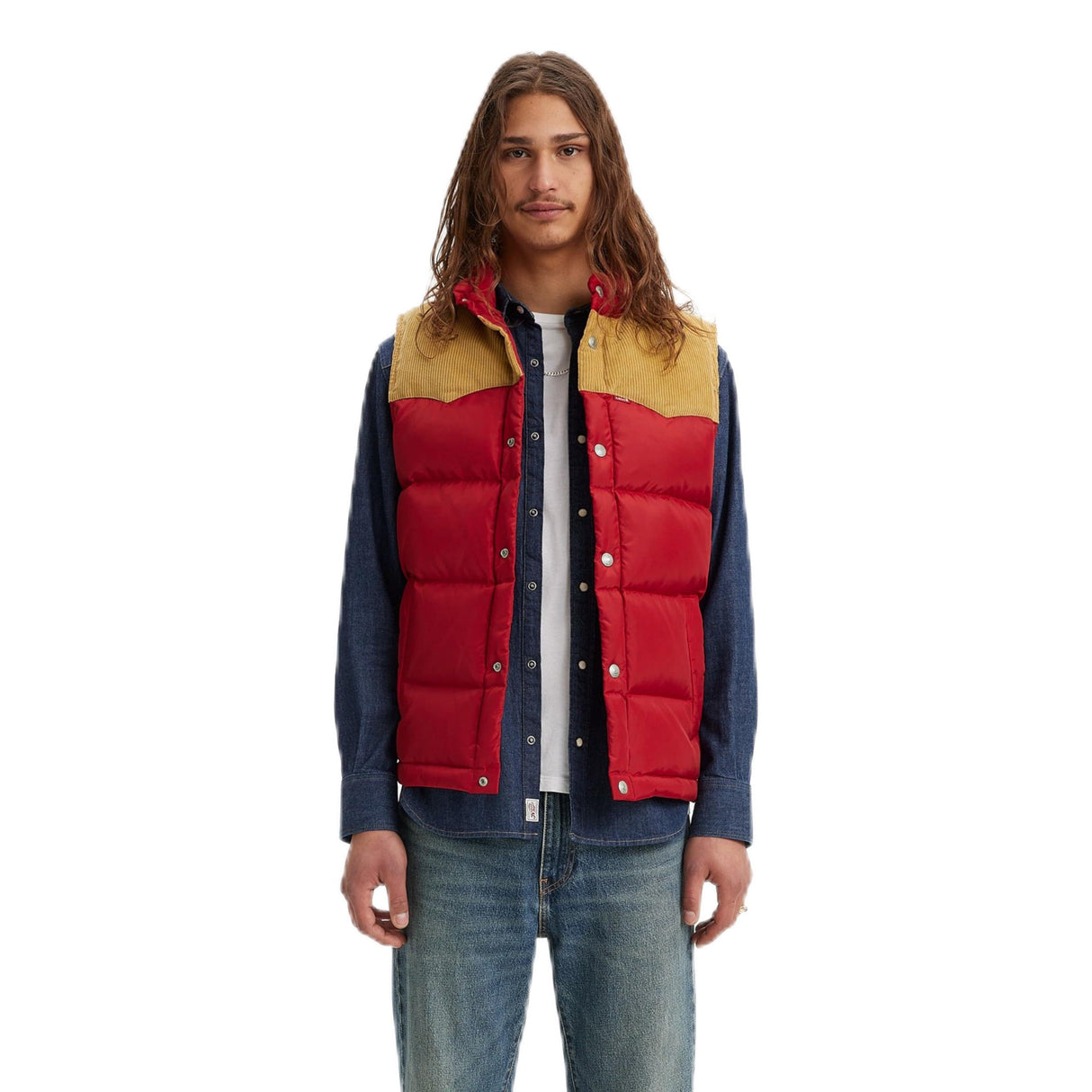 Levi's Western Super Puffer Vest, Hombre, Rhythmic Red, S