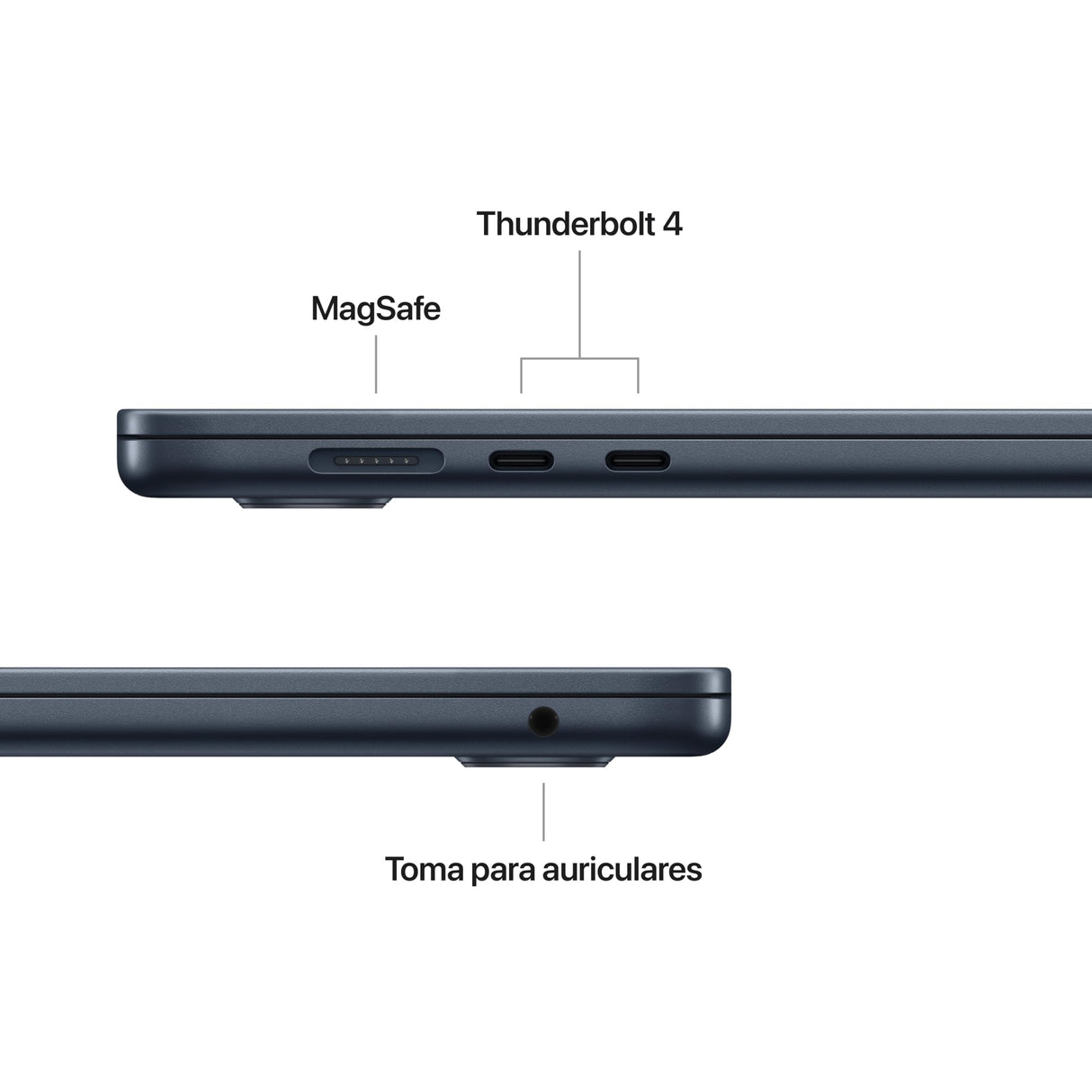 Apple 2025 MacBook Air de 15 Pulgadas con Chip M4: diseñado para Apple Intelligence, Pantalla Liquid Retina de 15,3 Pulgadas, 16 GB de Memoria unificada, 256 GB SSD, Teclado español; Medianoche