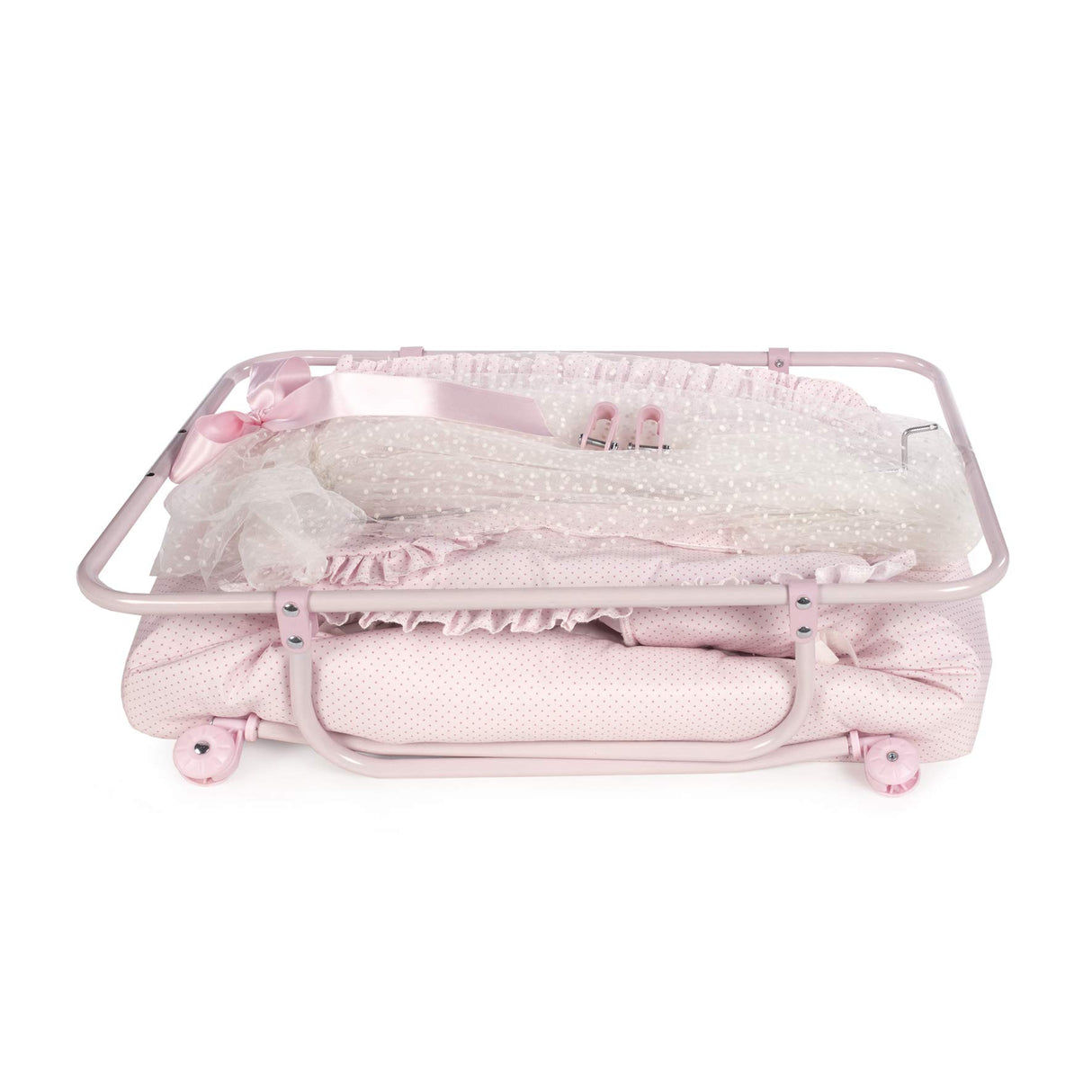La Nina- Cuna con Dosel Topito Rosa muñecas, Color (Diset 65052)