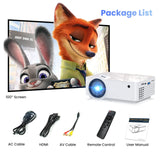 HOPVISION Proyector, Nativo 1080P 4K 9500 Lúmenes Mini Proyector Multimedia Teatro en casa Bluetooth 5.1 con Pantalla de 100 Pulgadas Compatible con HDMI, USB, AV, Smartphone