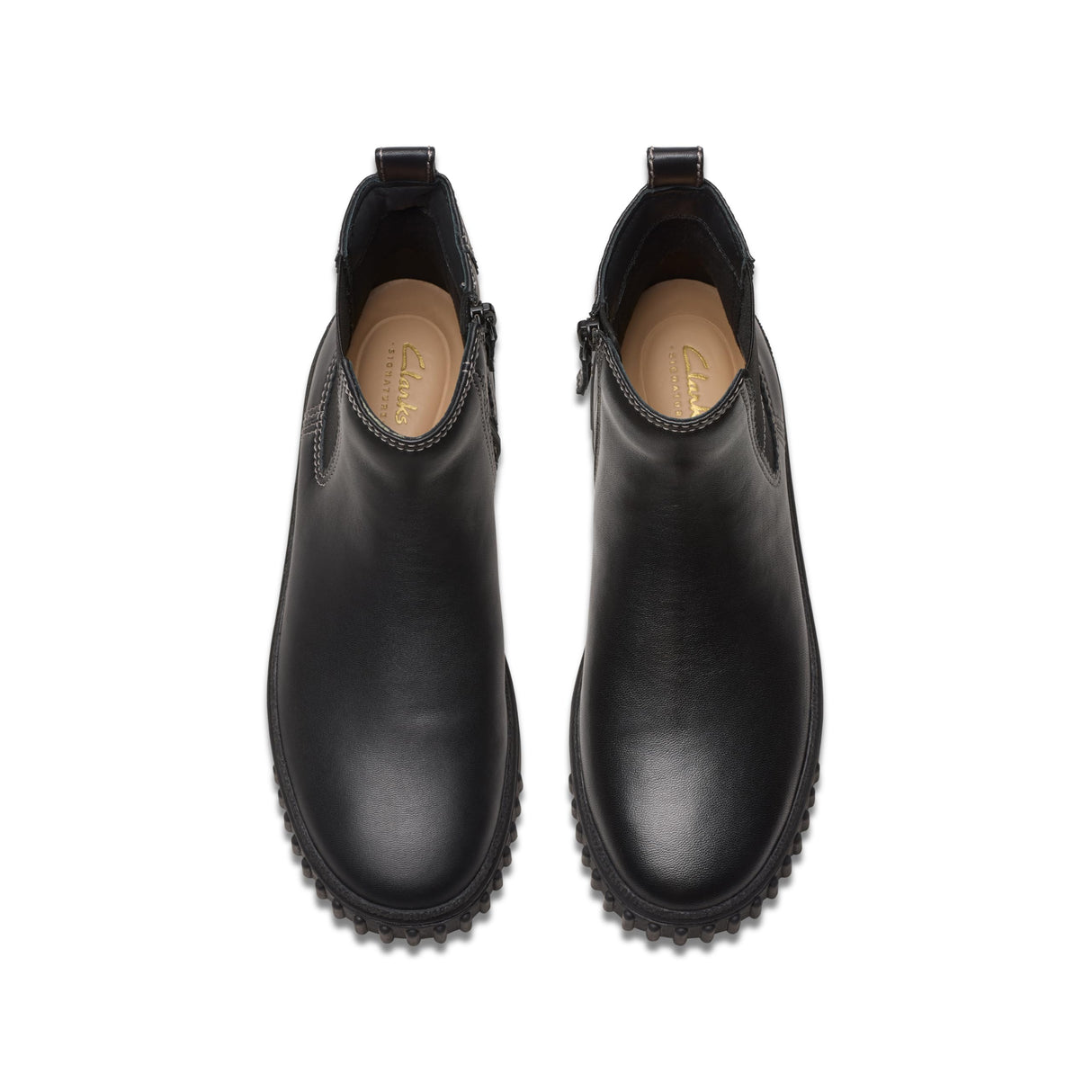 Clarks Premium Mayhill Top Chelsea Botas para mujer, cuero negro, 5 UK, Piel negra, 38 EU