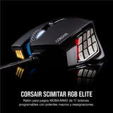 Corsair SCIMITAR RGB ELITE Ratón con Cable para Juegos MOBA/MMO - 18.000 PPP - 17 Botones Programables - Compatible con iCUE - PC, Mac, PS5, PS4, Xbox - Negro