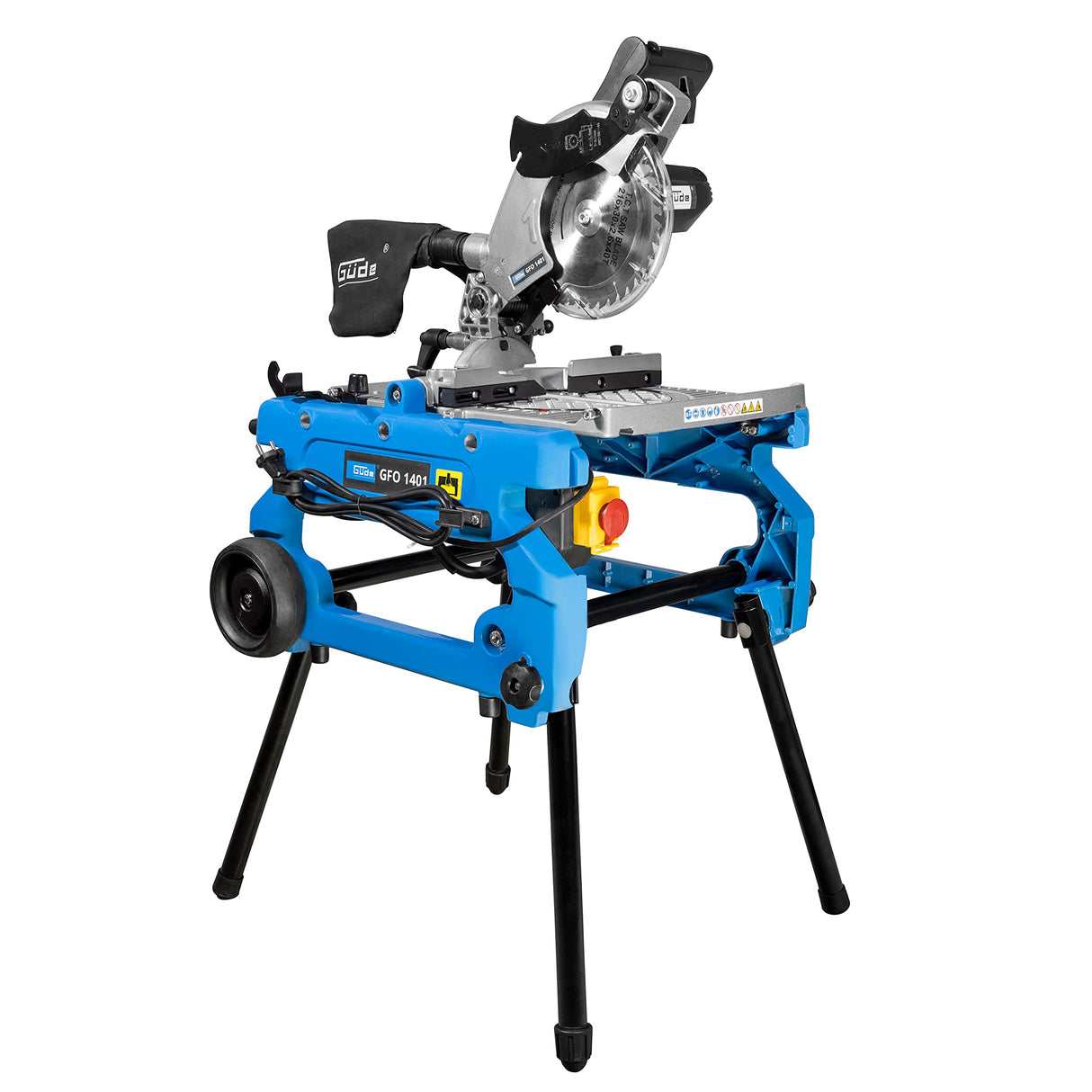 Güde 55174 mesa/sierra ingletadora tronzadora/GFO 1401, 1400 W, 230 V, color azul