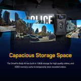 Transcend 128GB 1440P QHD Police Body Camera STARVIS 2 Sensor IP68 Weatherproof Body Worn Camera con estabilización de Imagen electrónica, visión Nocturna GPS TS128GDPB40A