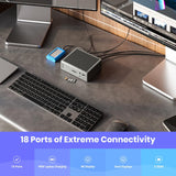 CalDigit TS4 Thunderbolt 4 - Base de Carga (18 Puertos, 98 W, 3 Thunderbolt 4 40 GB/s, 5 USB-A, 3 USB-C (10 GB/s), 8 K o 2 Pantallas 6 K 60 Hz, Mac, PC, Compatible con Cromo, con Cable de 0,8 m)