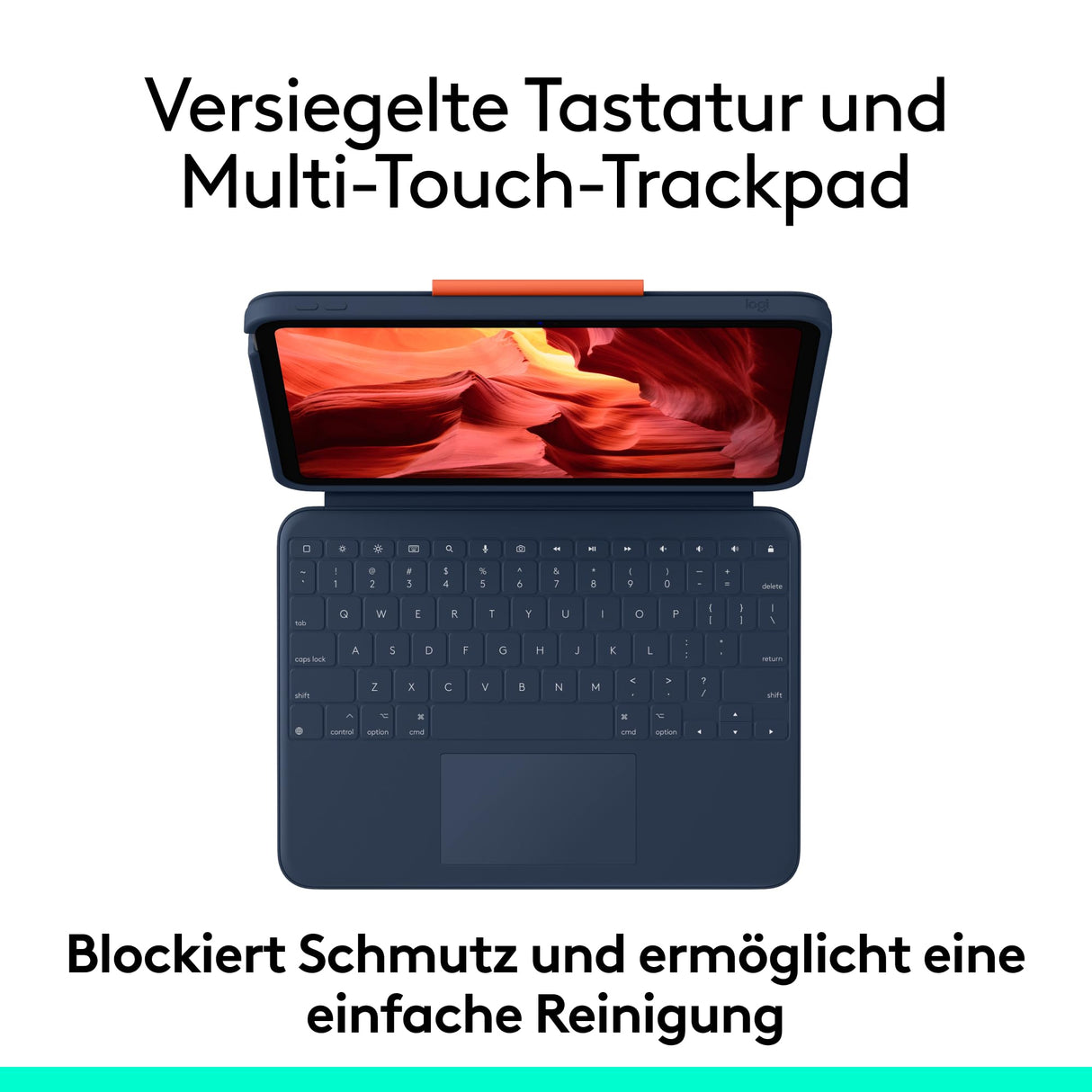 Logitech Rugged Combo 4 Touch para iPad (10ª generación) con Smart Connector y Teclado Resistente a Salpicaduras - QWERTZ