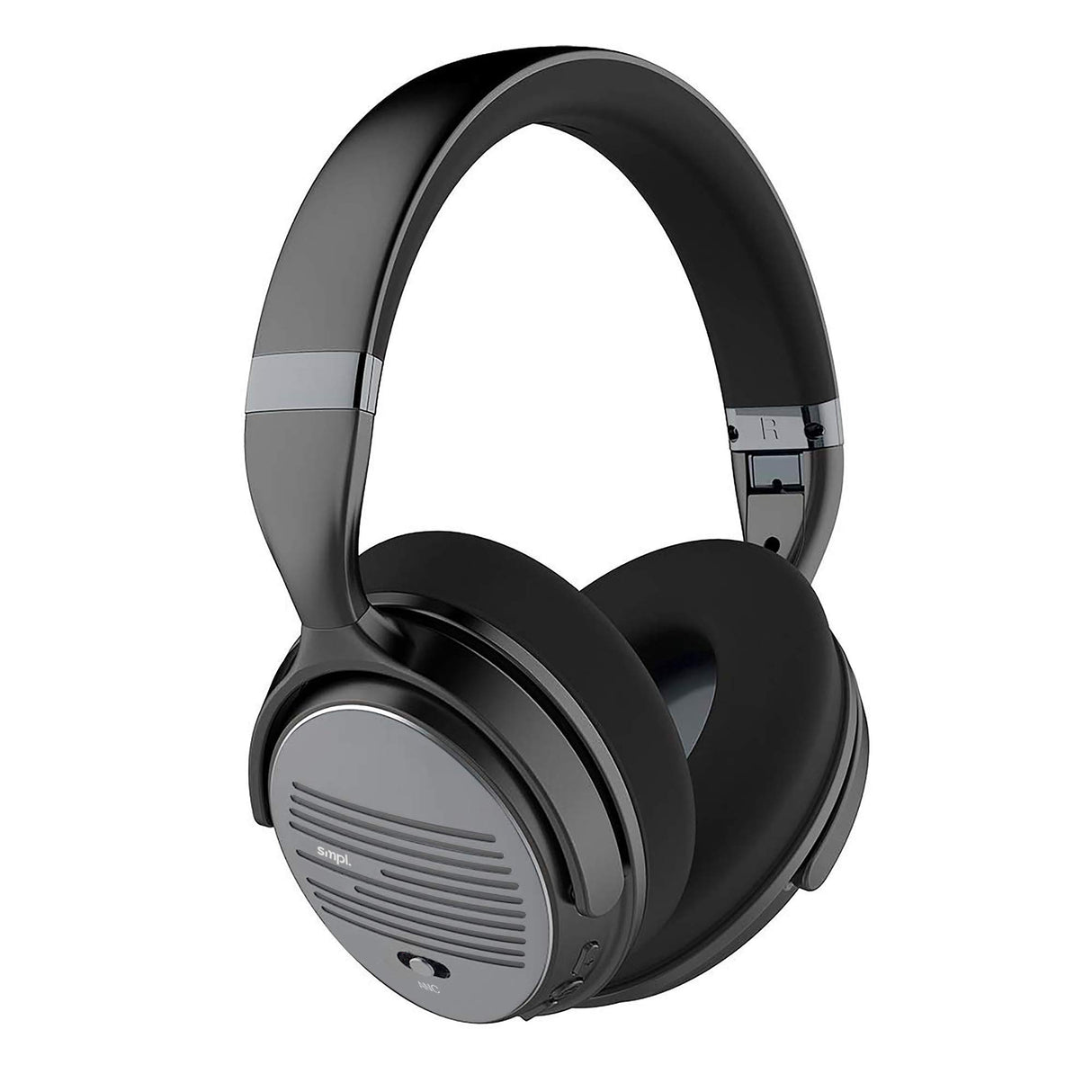 Smpl Auriculares Inalámbricos con Cancelación de Ruido - Cascos Bluetooth con micrófono, 16h de batería, para trabajo/viajes/ordenador/teléfono/TV - Negro, Talla única