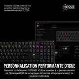 Corsair K70 Core RGB Teclado mecánico de Juego con reposamuñecas - Teclas lineales prelubricadas MLX Red - Amortiguación del Sonido - Compatible con iCUE - AZERTY FR Layout - Negro