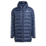 adidas Hombre Essentials 3-Stripes Light Down Hooded Parka, Legend Ink, M