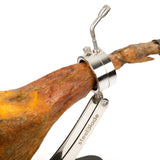 steelBlade - Jamonero Sublim Articulado Giratorio 360º Acero Inoxidable con Ventosa de sujeción + Cubre jamón Kukuxumusu - Soporte Jamonero Fabricado en España