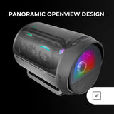 Mars Gaming MC- Cylon, Caja Gaming MicroATX, Diseño Cilíndrico de Turbina, Panel Cristal Templado y Ventana Superior Curvada Panorámica, Ventilador Frontal RGB 200mm + Ventilador Trasero 120mm, Negro