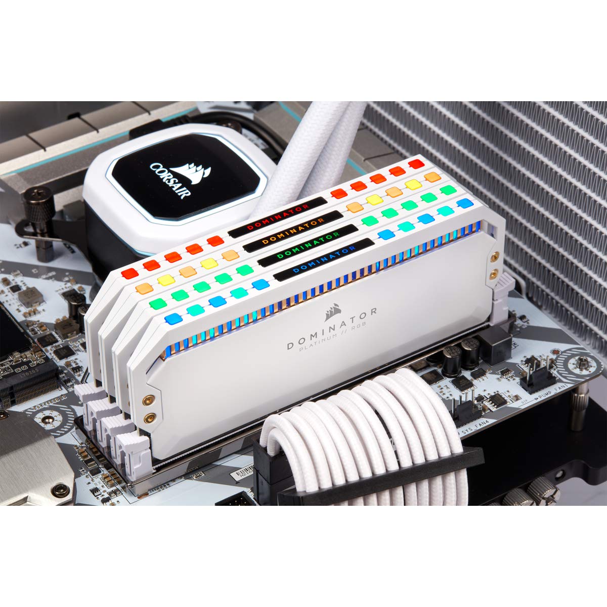 Corsair Dominator Platinum RGB 32 GB DDR4 3200MHz C16, AMD Optimizado LED RGB Memoria de Sobremesa Rendimiento de Alta, Respuesta Ajustados, 12 Direccionables CAPELLIX Leds RGB, 4 x 8 GB, Blanco