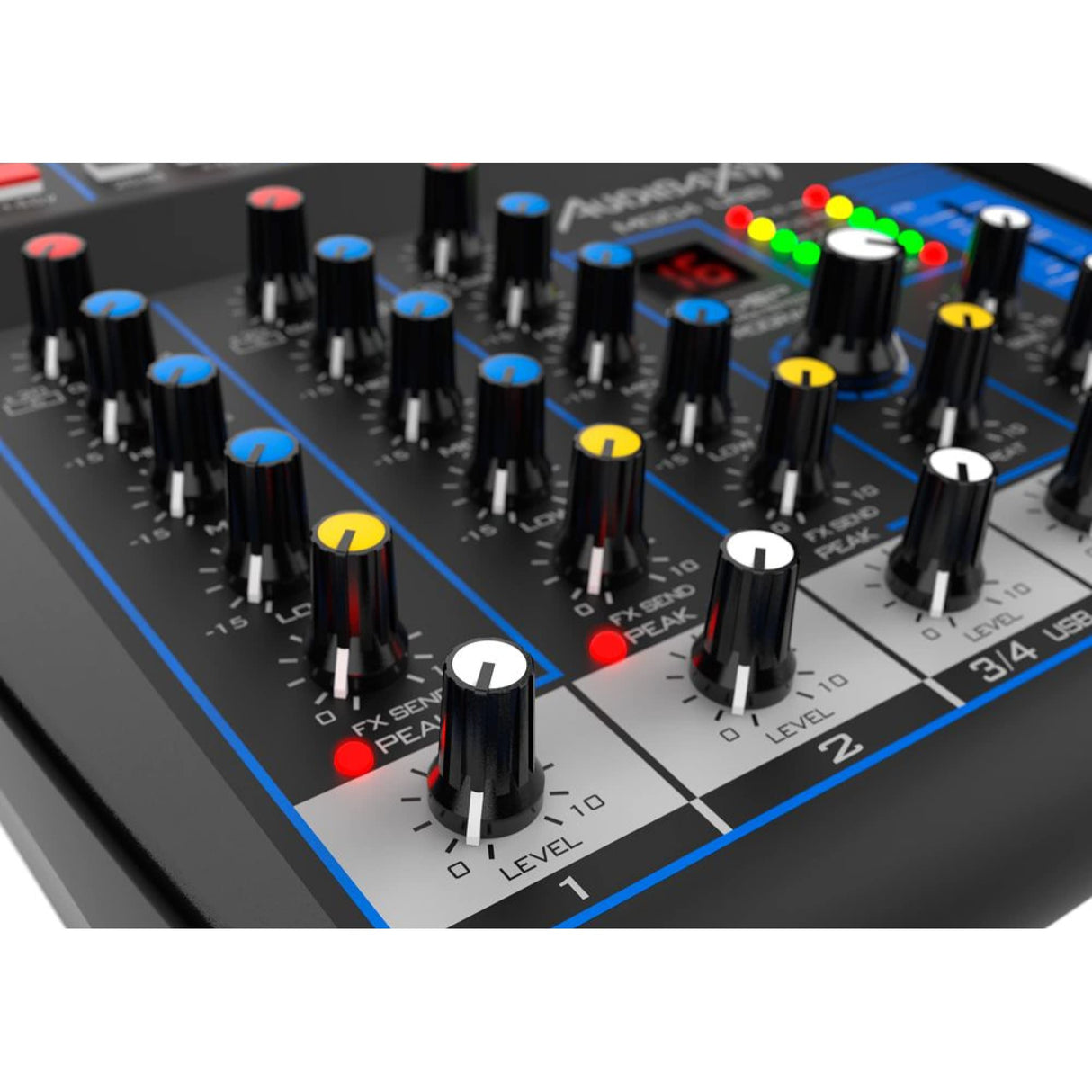Audibax MG04 USB Mesa Mezclas con 4 Canales Bluetooth, MP3, USB Rec y Efectos
