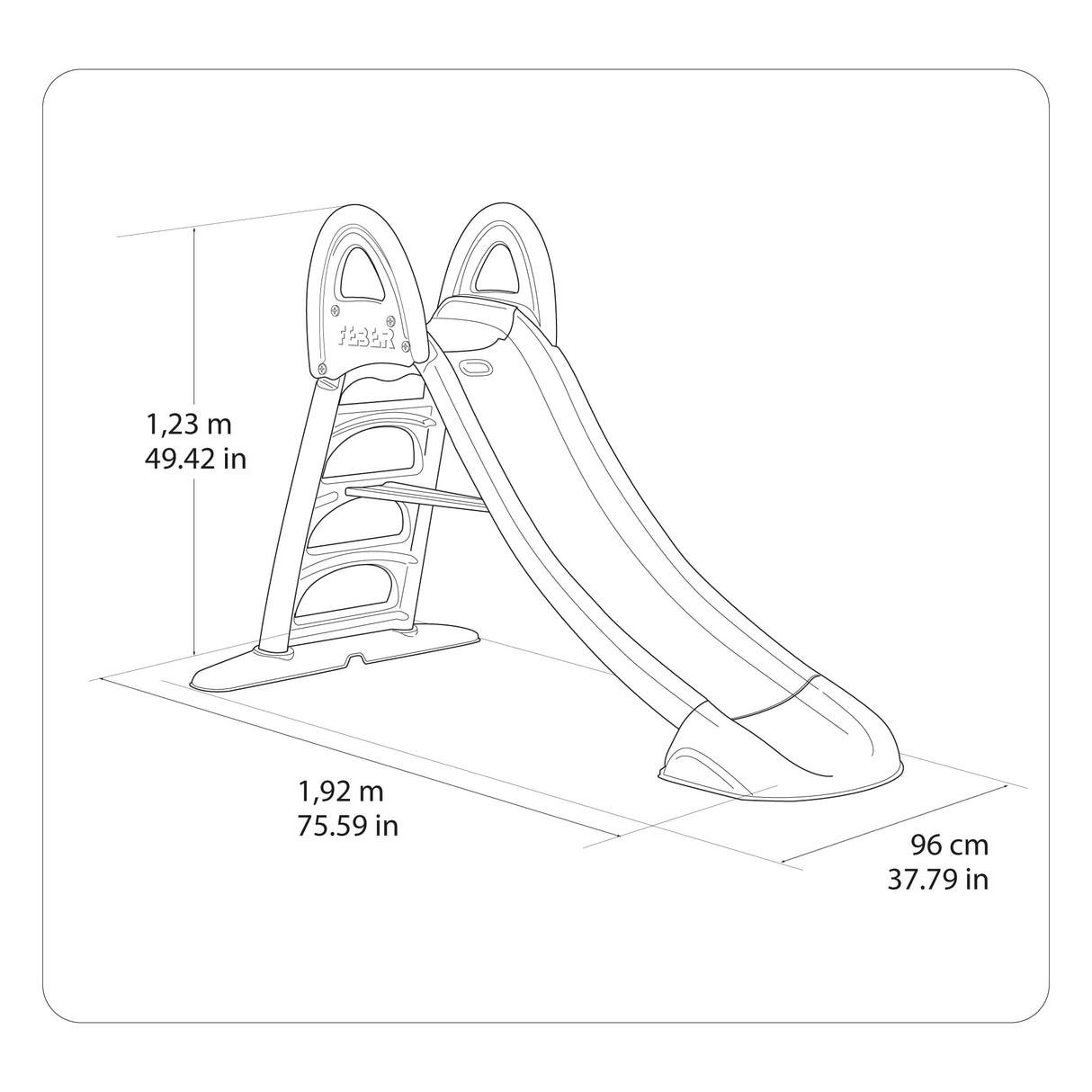 FEBER Mega Casual Water Slide, Tobogán para Jardín para Usar con Agua, Conecta una Manguera Externa, Escaleras Antideslizantes, Colores Resistentes, Fácil Montaje, +1 año, Famosa (FEL11000)