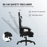 GTPLAYER - Silla para Juegos de Oficina, ergonómica, sillón Gaming Leathaire, reposabrazos reclinable, con reposapiés, Color Negro