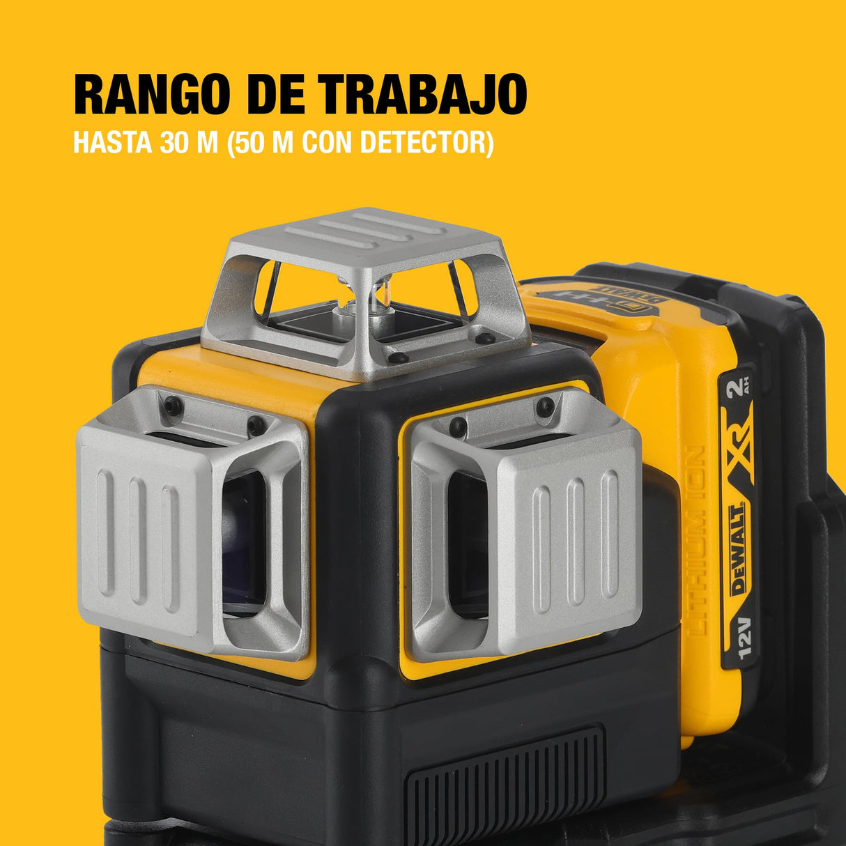 DEWALT Nivel Láser de Línea Cruzada Verde, 12V XR, 3x 360º con batería 2Ah, DCE089D1G-QW