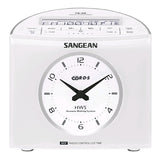 Sangean RCR9W RCR-9 - Radio Reloj Digital FM/Am con Alarma, Blanco