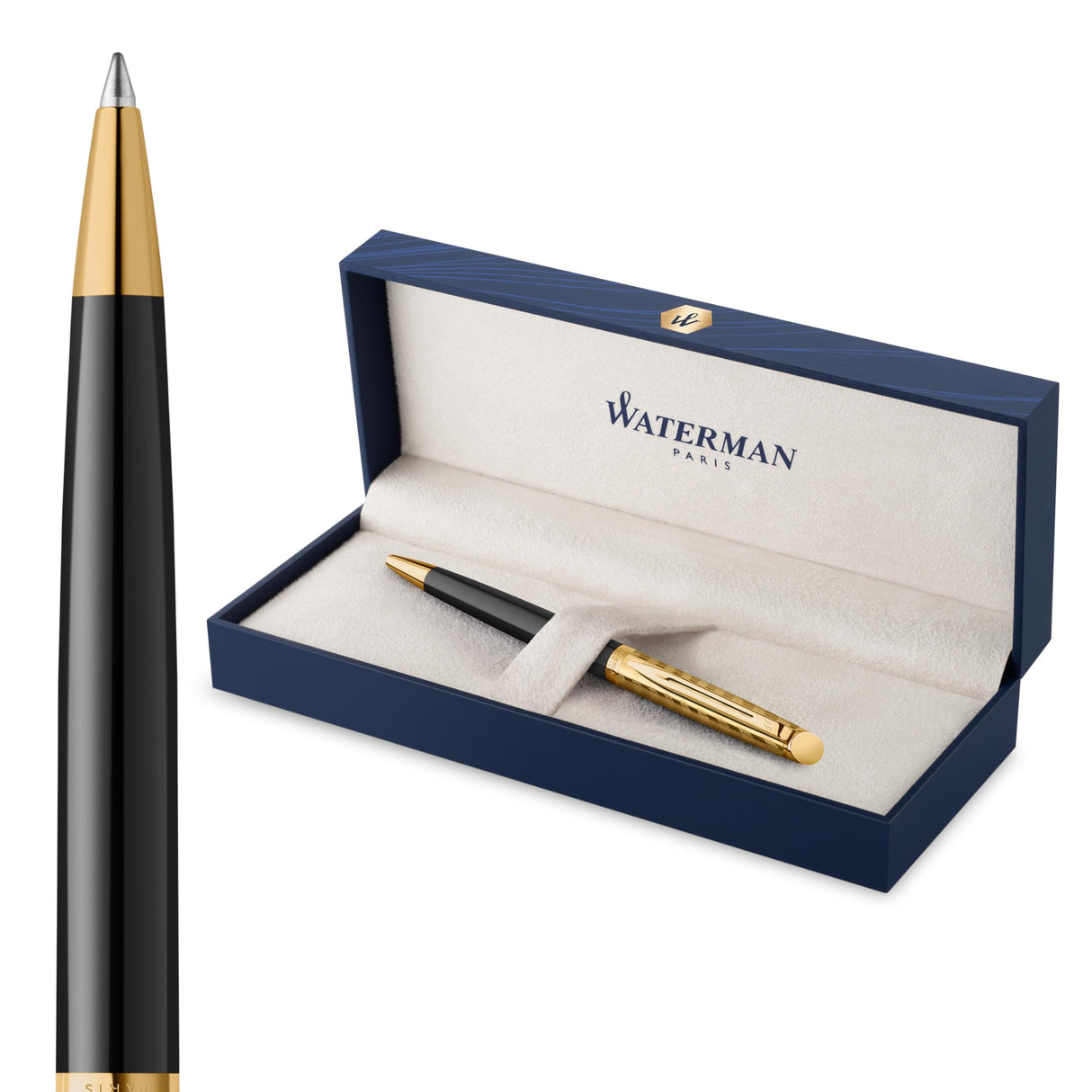 Bolígrafo Waterman Hémisphère | Colección Opera | Negro y dorado | Estuche de regalo