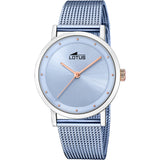 Reloj Lotus para Mujer 18878/1 Trendy Caja de Acero Inoxidable 316l Plateado Correa de Acero Inoxidable 316l Azul