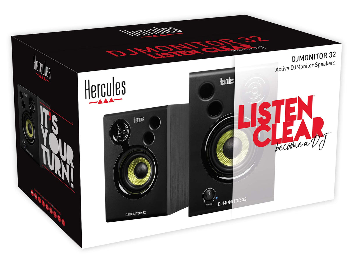Hercules DJMonitor 32 - 2 altavoces activos de monitorización de 15 vatios RMS