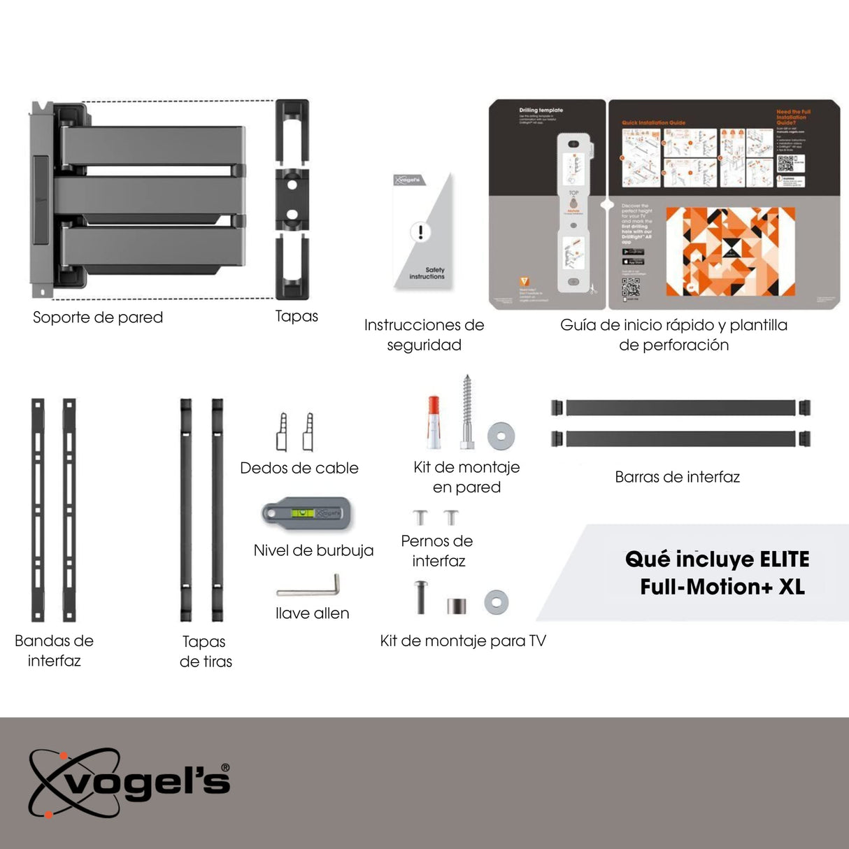 Vogel's Elite TVM 5845 Soporte TV Giratorio y Ultrafino para TV de 55 a 100 Pulgadas, Peso máx. de 55 kg, Gira hasta 180°, Soporte de TV Full-Motion, Máx. VESA 600x400, Compatibilidad Universal