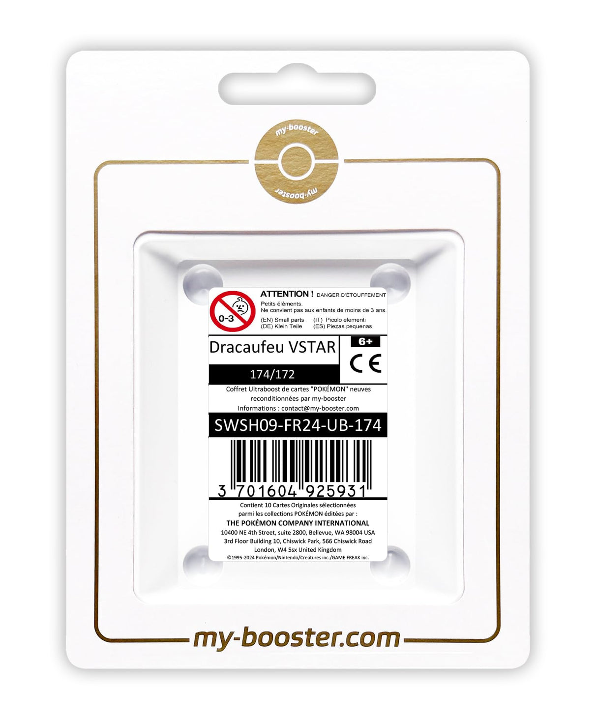 Dracaufeu VSTAR (Charizard VASTRO) 174/172 Arcoíris Secreta - Ultraboost X Epée et Bouclier 9 - Stars Étincelantes - Box de 10 Cartas Pokémon Francés