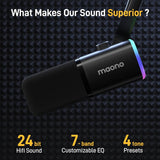 MAONO Micrófono dinámico para Juegos: micrófono dinámico USB XLR para computadora con Software-RGB para PC, Kit de micrófono para Gamer-Podcast, para Estudio de grabación de Streaming