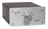 Dynavox AUX-S, Interruptor de expansión de Entrada en Carcasa de Metal con 5 entradas RCA, para amplificadores estéreo y Surround, Color Plateado