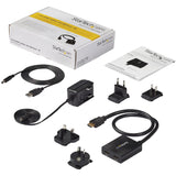 StarTech.com Multiplicador de Vídeo HDMI de 2 Puertos - Splitter HDMI 4k 30Hz de 2x1 Alimentado por USB o Adaptador de Alimentación