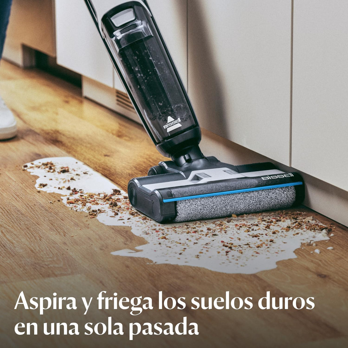 BISSELL CrossWave HF3, Aspiradora Sin Cable, Aspiradora Fregona solo para Suelos Duros, Escoba Aspiradora Vertical Ligera, Aspiradora de Agua con 25 Minutos de Autonomía, en Seco y Húmedo, 3598N