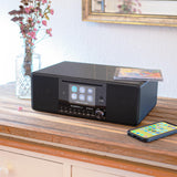 Albrecht DR 895 - Kit Compacto CD Dab+/FM/Internet/CD 27895, Color Negro con Pantalla a Color de 4", música estéreo y Podcast, USB, Control de la aplicación