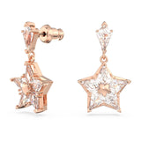 Swarovski Pendientes Stella para Mujer, Cristal Transparente en Forma de Estrella, en Baño Tono Oro Rosa, Colección Stella de Swarovski