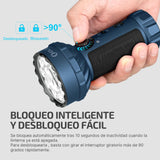 OLIGHT Marauder mini Linterna Táctica LED Linterna de Alta Potentcia Recargable 7000 Lúmenes 600 Metros 35.5 Horas Max. Linterna Práctica de Trabajo Exterior al Aire Libre(Azul Oscuro)