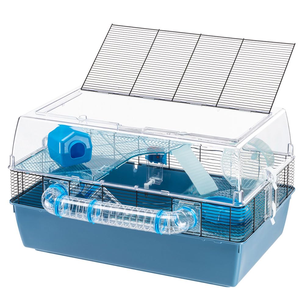 Ferplast Jaula para Hámster DUNA FUN, Jaula para Pequeños Animales, Accesorios Robustos Incluidos, 71,5 x 46 x 41 cm,