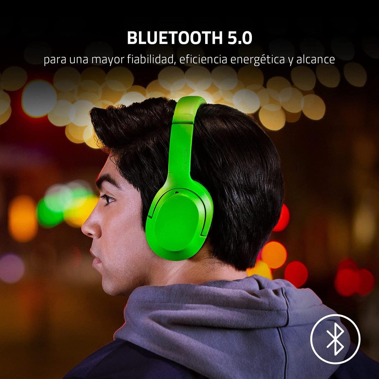 Razer Opus X - Auriculares inalámbricos de baja latencia con tecnología ANC (cancelación activa del ruido, controladores de 40 mm ajustados a la medida, batería de hasta 40 horas) Mercury
