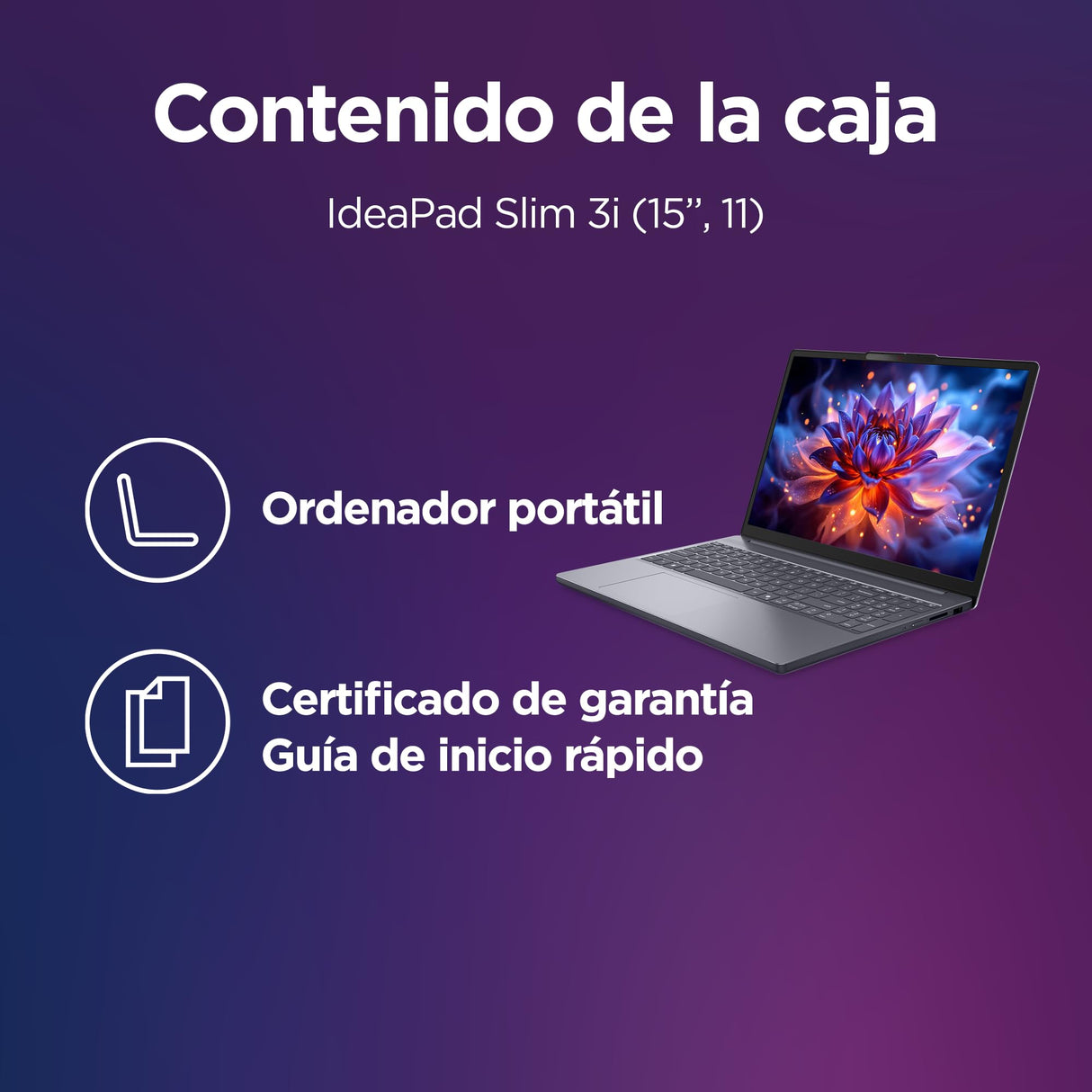 Lenovo IdeaPad Slim 3 Gen 11 – Ordenador Portátil 15.3" WUXGA (Intel Core Ultra 5 322, Copilot+ PC, 16 GB RAM, 1 TB SSD, Wi-Fi 6, USB-C, Windows 11 Home) Teclado QWERTY Español - Gris Luna
