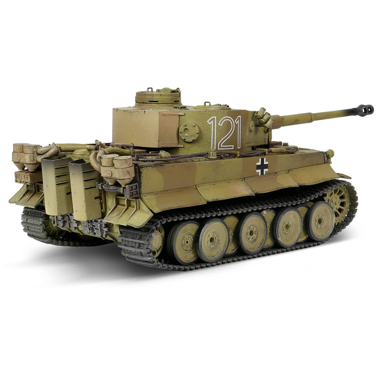 Forces of Valor Waltersons MP-912042D - Campaña Tiger I Tunisia a Escala 1:32 (Modelo de producción Inicial) Heavy King Tank de Metal Fundido a presión, Coleccionable Militar, Amarillo del Desierto