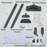 Ariete 4145/2 Limpiadora de vapor con 10 accesorios, 1500 W, color blanco