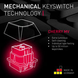 CHERRY MV 3.0, Teclado Gaming Mecánico con Iluminación RGB, Distribución de Teclado Alemán (QWERTZ), Diseño de Aluminio Brillante, Switches CHERRY MV (VIOLA), Negro